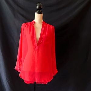 Blue Rain Coral blouse size L